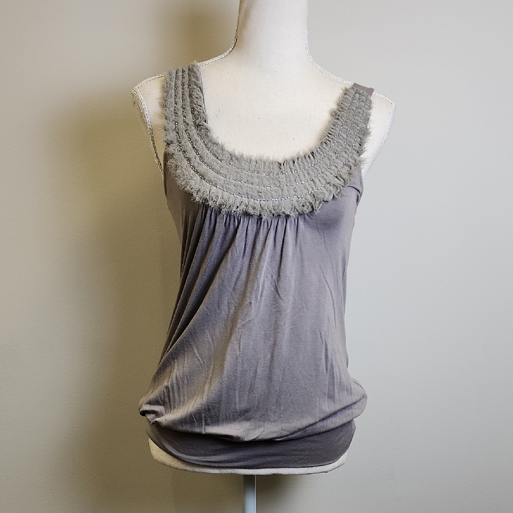 Willi Smith Women's Small Elegant Gray Sleeveless Top